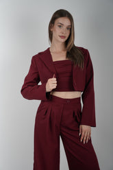 Blazer Cropped Tulum Burgundy