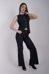 Jeans Wide Leg Dark Denim