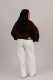 Chaqueta Bomber Suede Chocolate