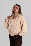 Chaqueta Bomber Suede Vainilla