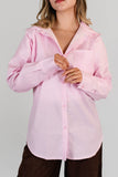 Camisa Oversized Popelina Rosada Rayas