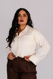 Camisa Cropped Popelina Vainilla
