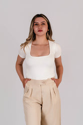 Top Viscosa Cuadrado Blanco