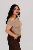 Top Viscosa Off Shoulder Beige