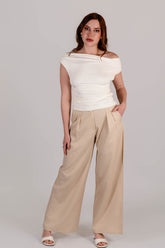 Top Viscosa Off shoulder Blanco