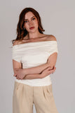Top Viscosa Off shoulder Blanco