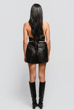 Falda Short Cuerina Negro