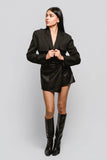 Falda Short Cuerina Negro