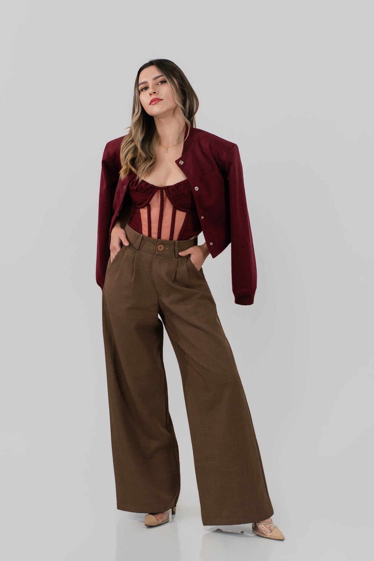 Chaqueta Bomber Muse Burgundy
