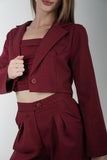 Blazer Cropped Tulum Burgundy