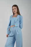 Blazer Cropped Aruba Celeste