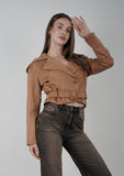 Chaqueta Mini Trench Suede Camel