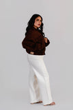 Chaqueta Bomber Suede Chocolate