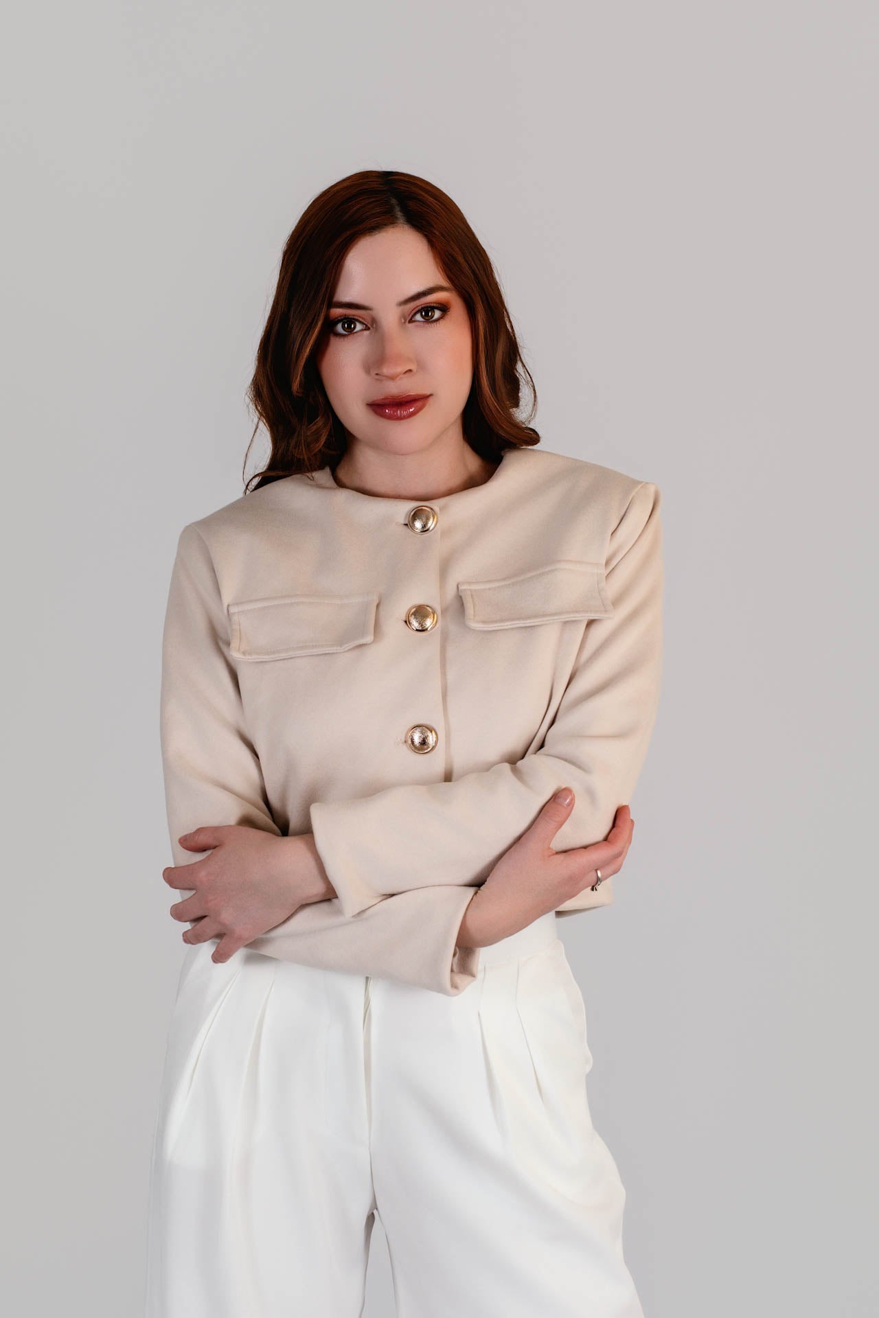 Chaqueta Paño Aurora Beige