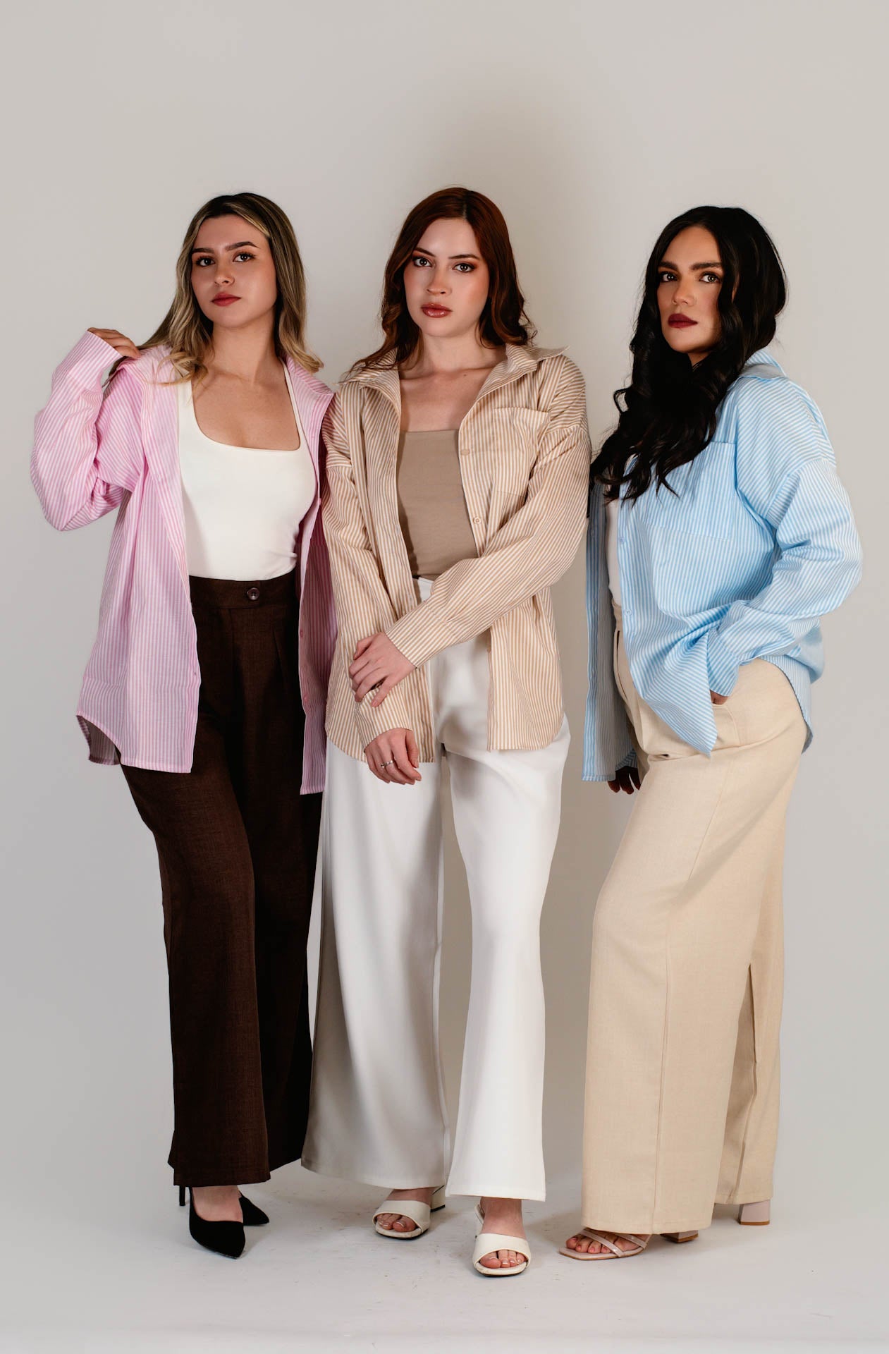 Camisa Oversized Popelina Celeste Rayas