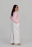 Camisa Cropped Popelina Rosada