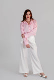 Camisa Cropped Popelina Rosada
