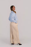 Camisa Cropped Popelina Celeste