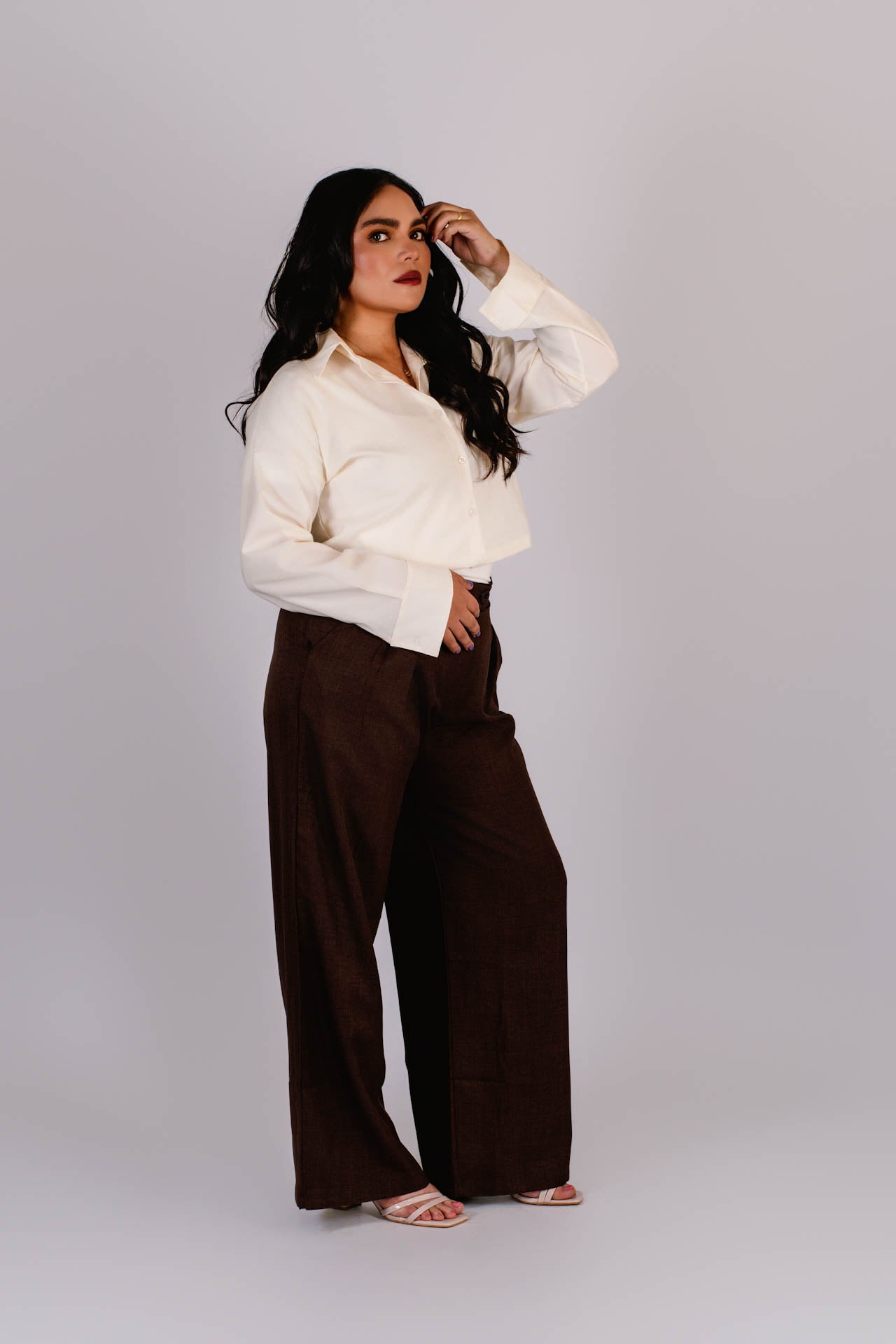 Camisa Cropped Popelina Vainilla