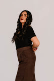 Top Viscosa Cuello Cuadrado Negro
