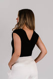 Top Viscosa Off shoulder Negro