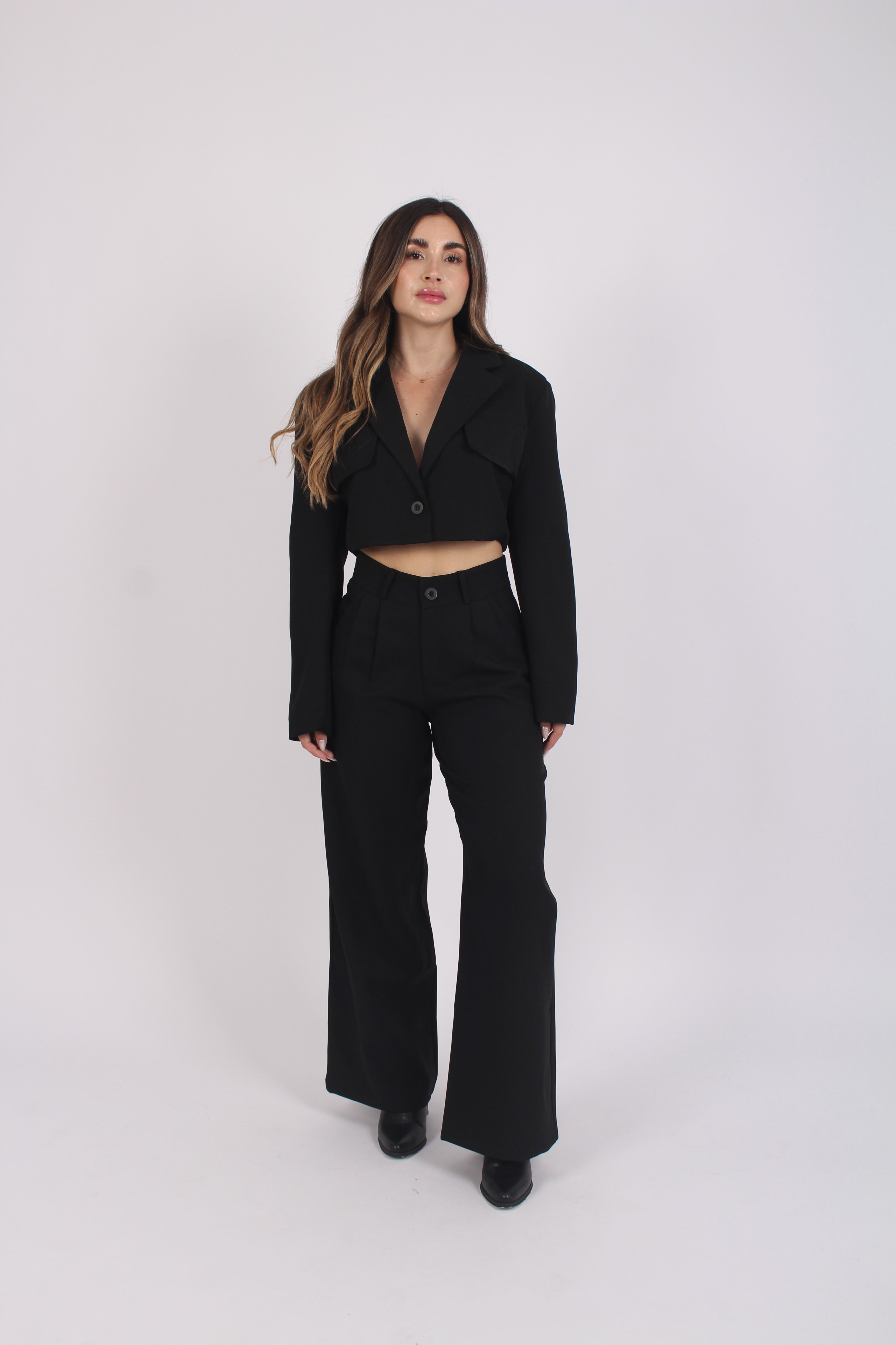 Blazer Cropped Vogue Negro