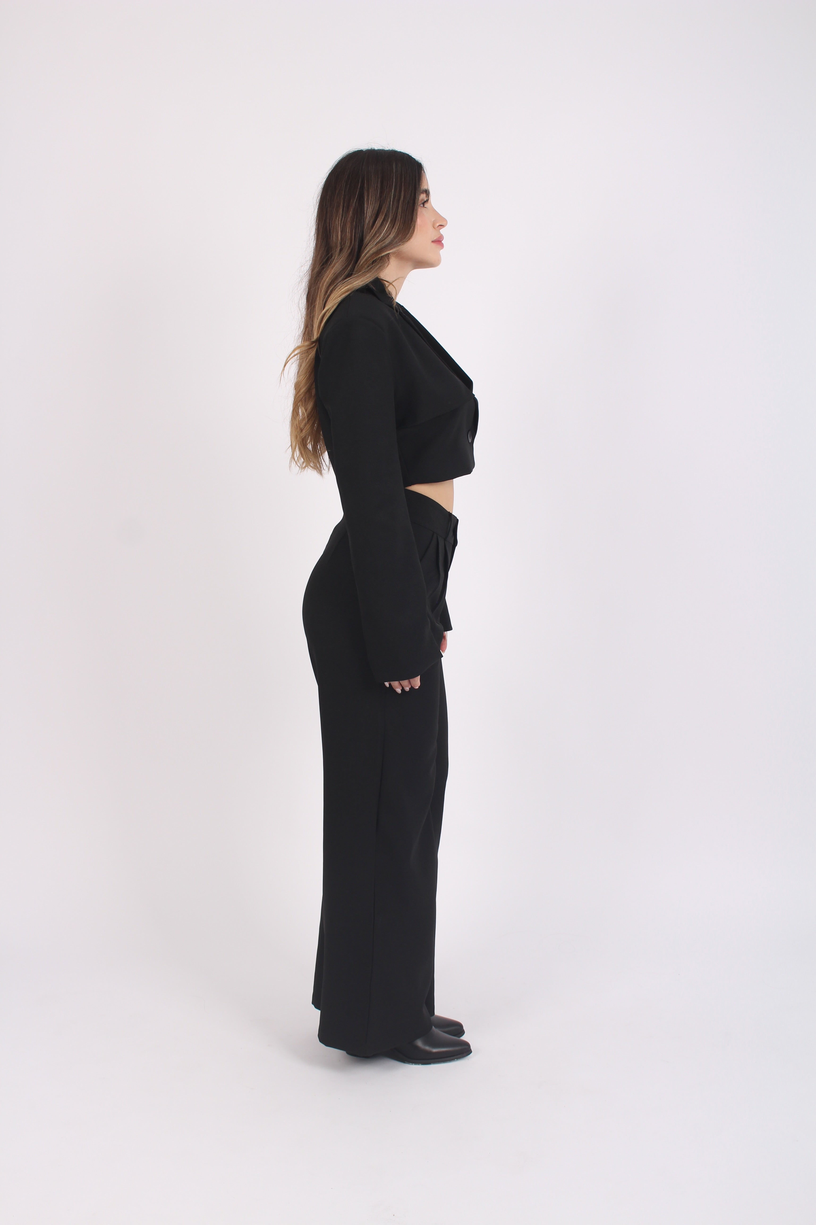Blazer Cropped Vogue Negro