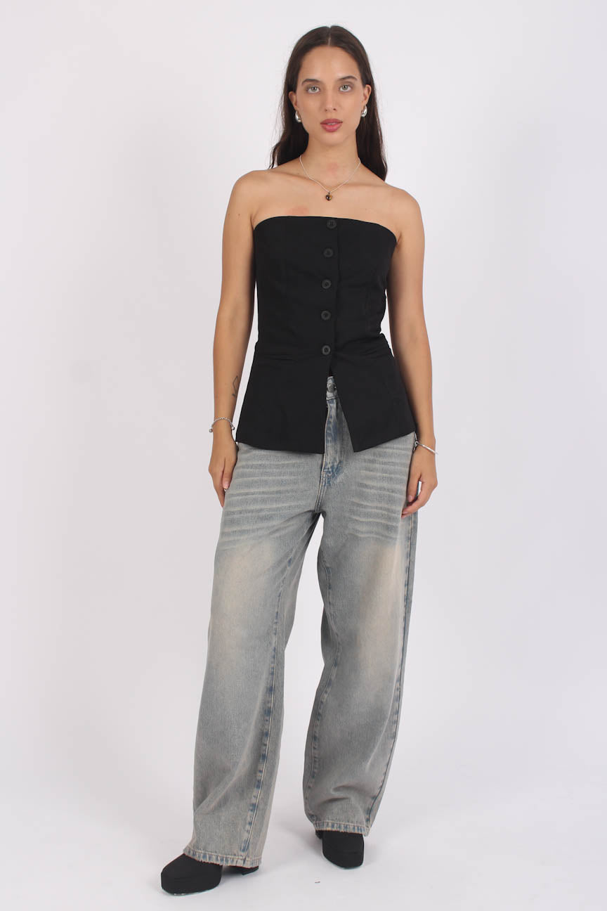 Corset Bustier Romance Negro