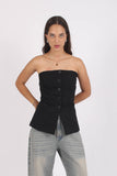 Corset Bustier Romance Negro