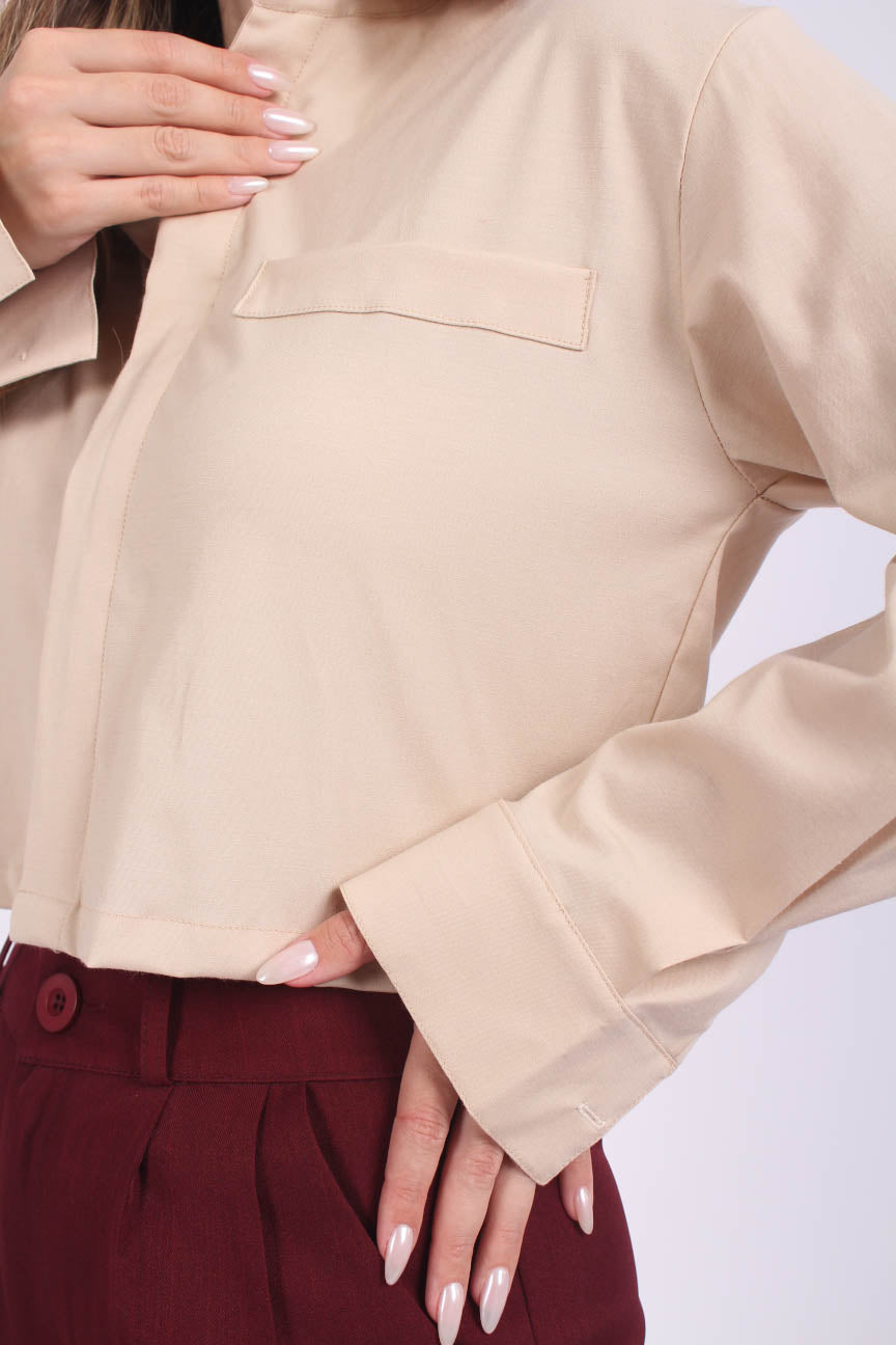 Camisa Soft Popelin Beige