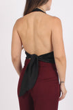 Top Glow Satin Negro