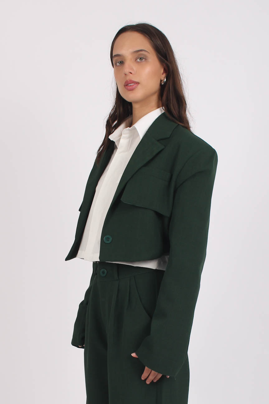 Blazer Cropped Vogue Verde
