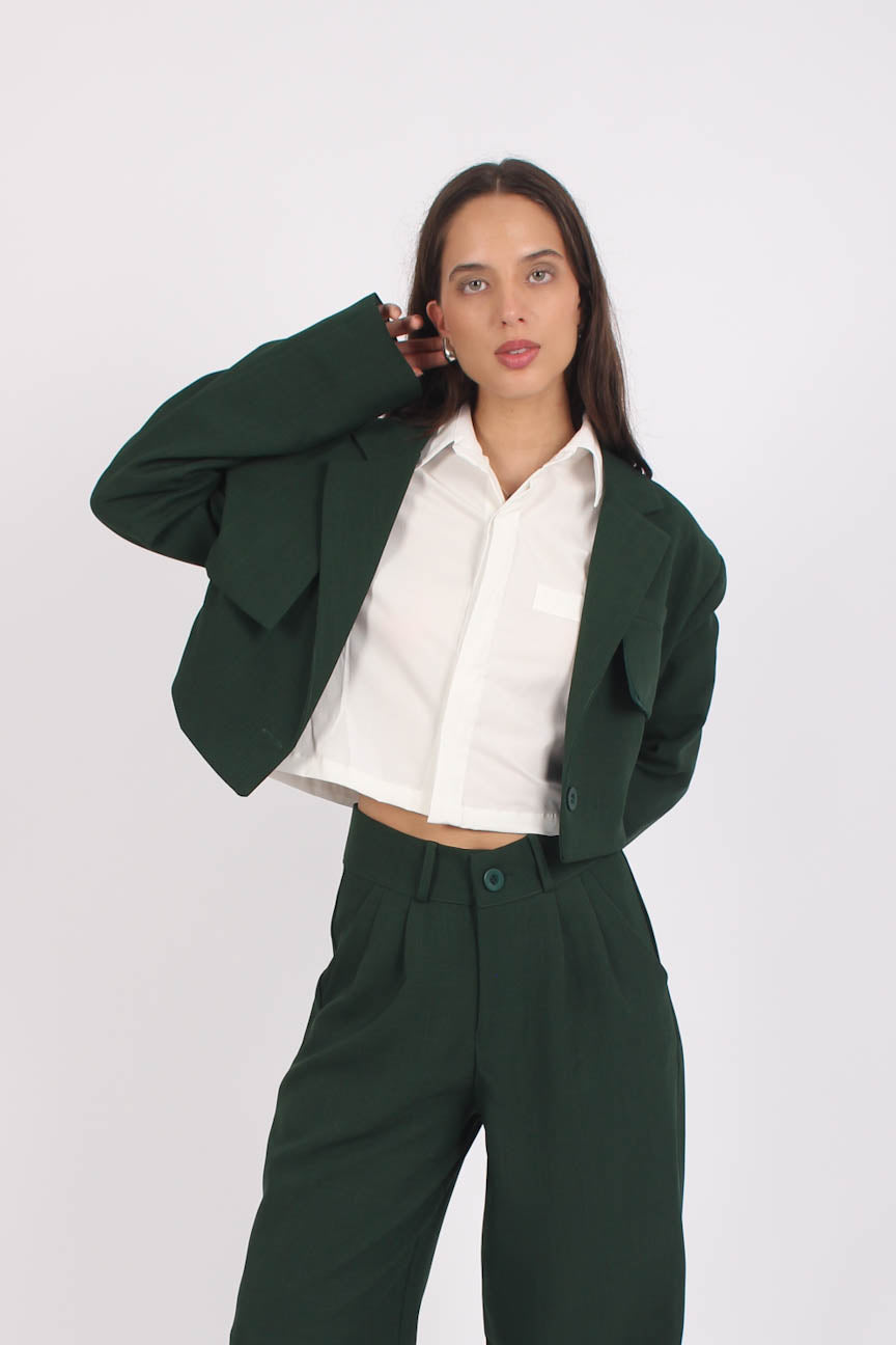 Blazer Cropped Vogue Verde