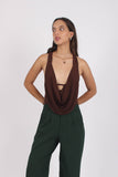 Top Drapeado Velvet Chocolate
