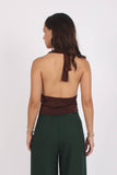 Top Drapeado Velvet Chocolate