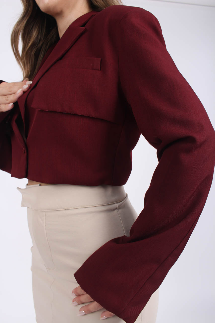 Blazer Cropped Vogue Burgundy