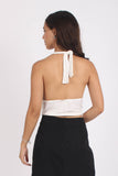 Top Drapeado Velvet Blanco